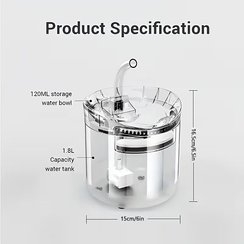 Fuente Automática de Agua para Mascotas 1.8L